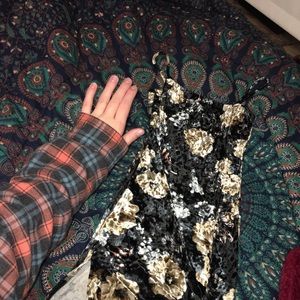 Crushed Velvet Floral Bodycon